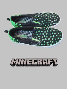 Minecraft Slip On Canvas Creeper Face Casual Sneaker Shoes Mens 6